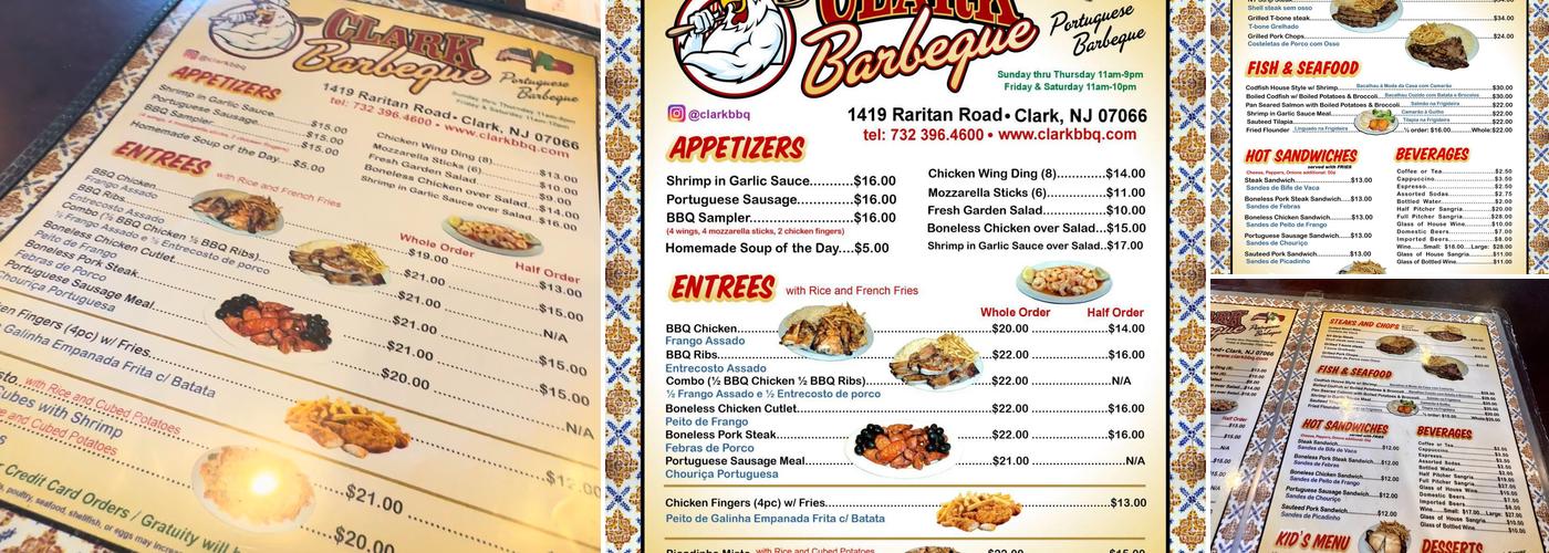 Clark Bar B Que Menu