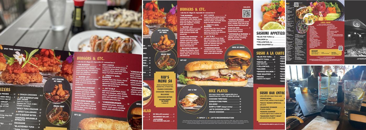 Jay's 108 Goldsboro Menu