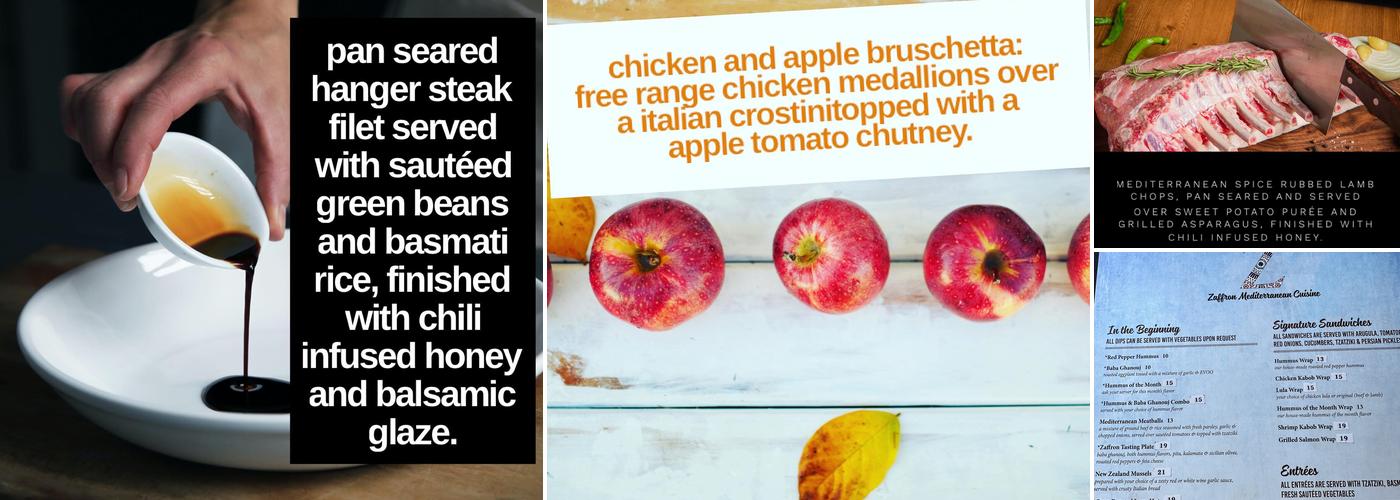 Zaffron Mediterranean Cuisine Menu