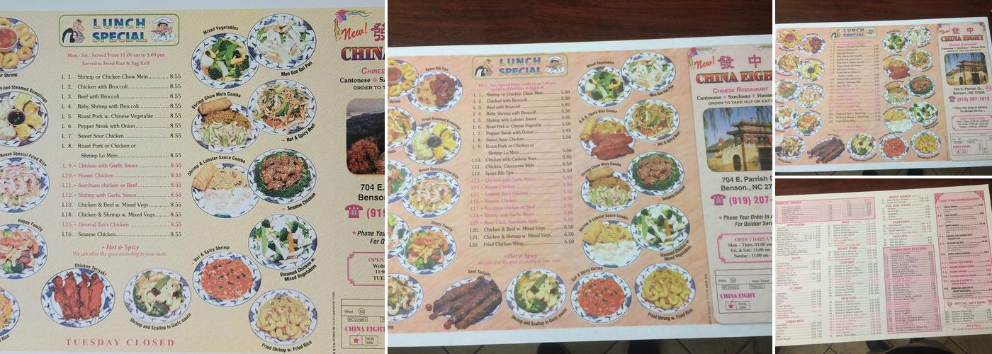 China Eight Menu