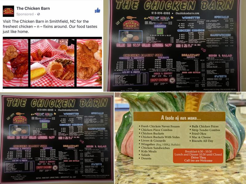 The Chicken Barn Menu