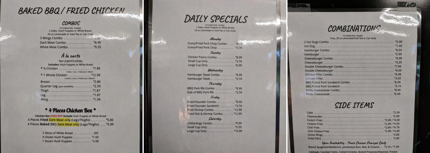Rosa's Kitchen Menu