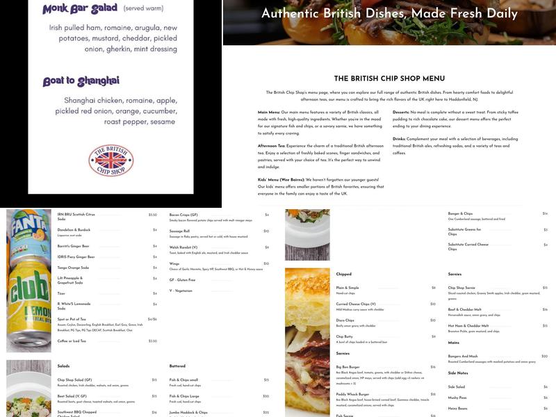 The British Chip Shop Menu