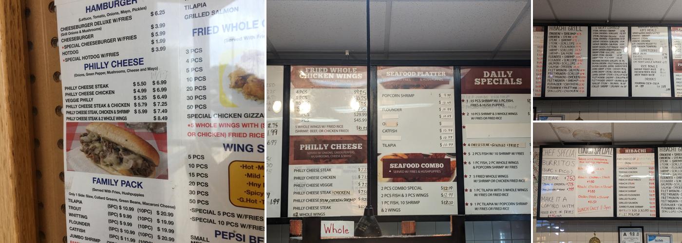 Golden Seafood and Chicken Hibachi Grill Menu