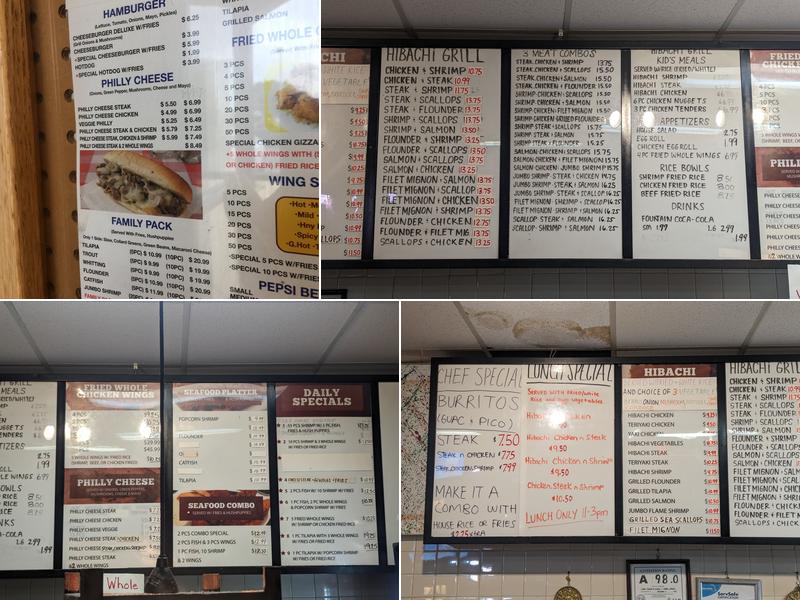 Golden Seafood and Chicken Hibachi Grill Menu