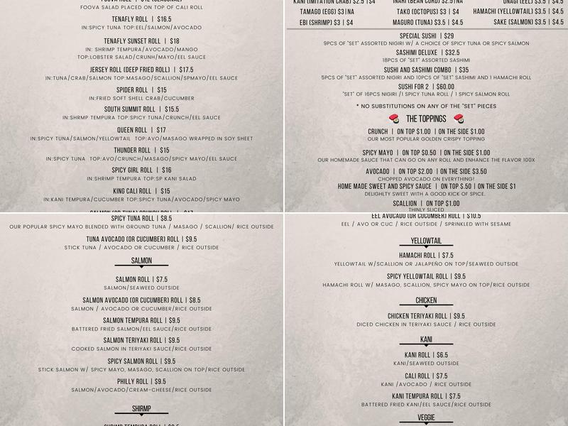 Foova Menu