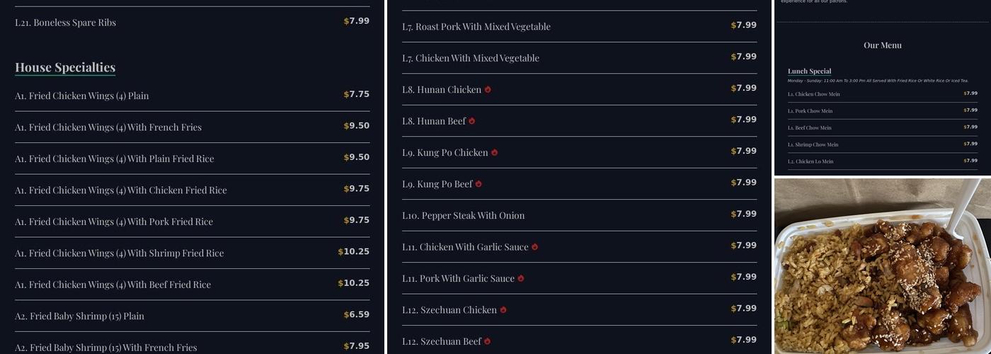 China Moon Menu