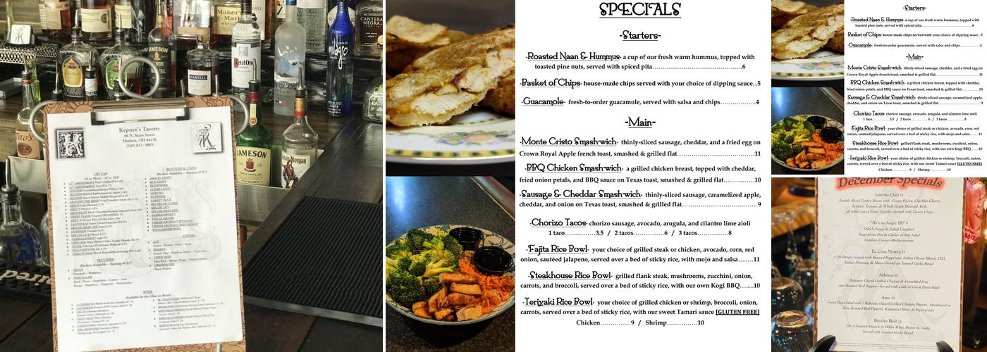 Kepner's Tavern Menu