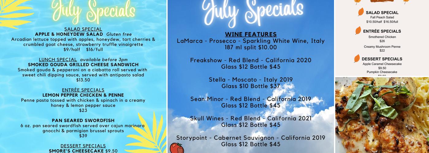 Tomato Grill Menu