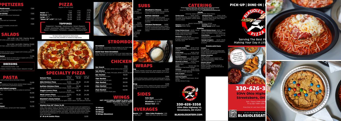 Blasiole's Pizza Menu