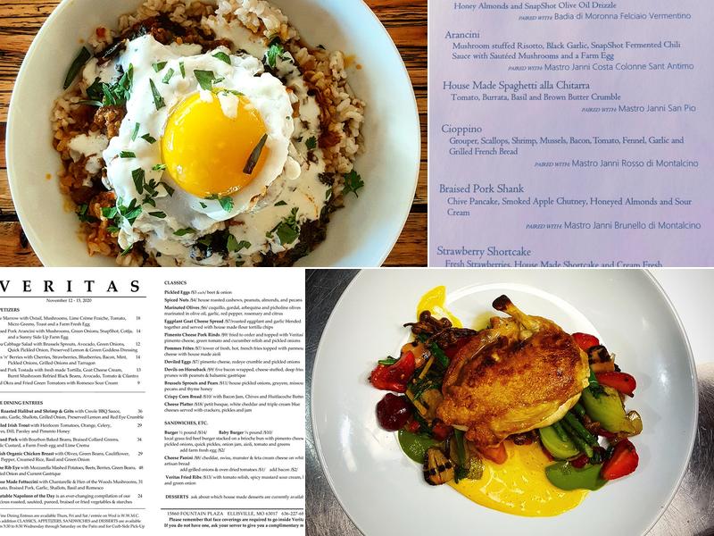 Veritas Gateway To Food & Wine Menu