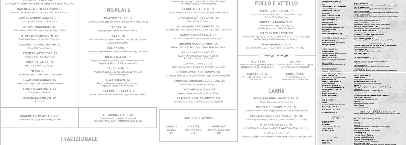 Francesco's Menu
