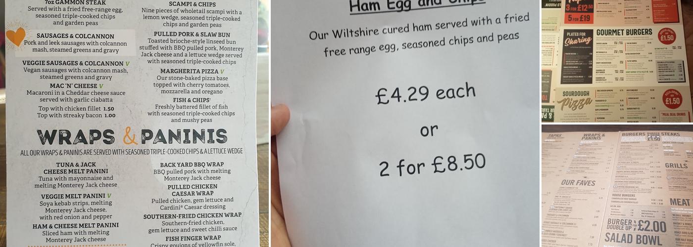 The Mason's Arms Menu