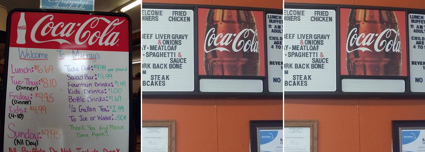 Murray's Restaurant Menu