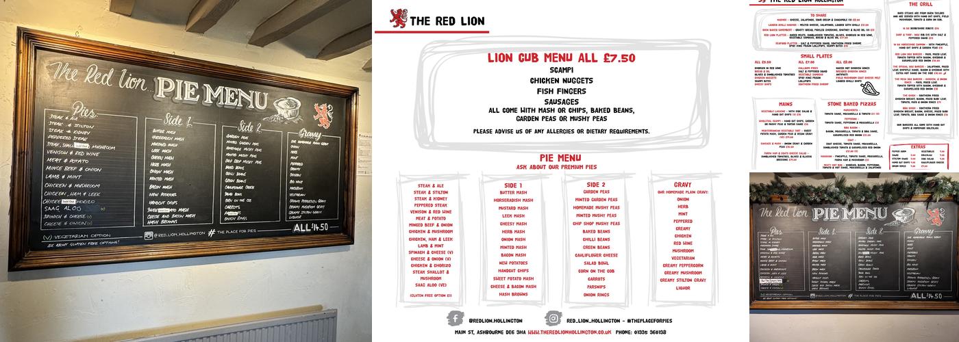 The Red Lion Menu