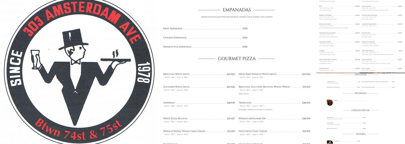 Freddie & Pepper's Menu