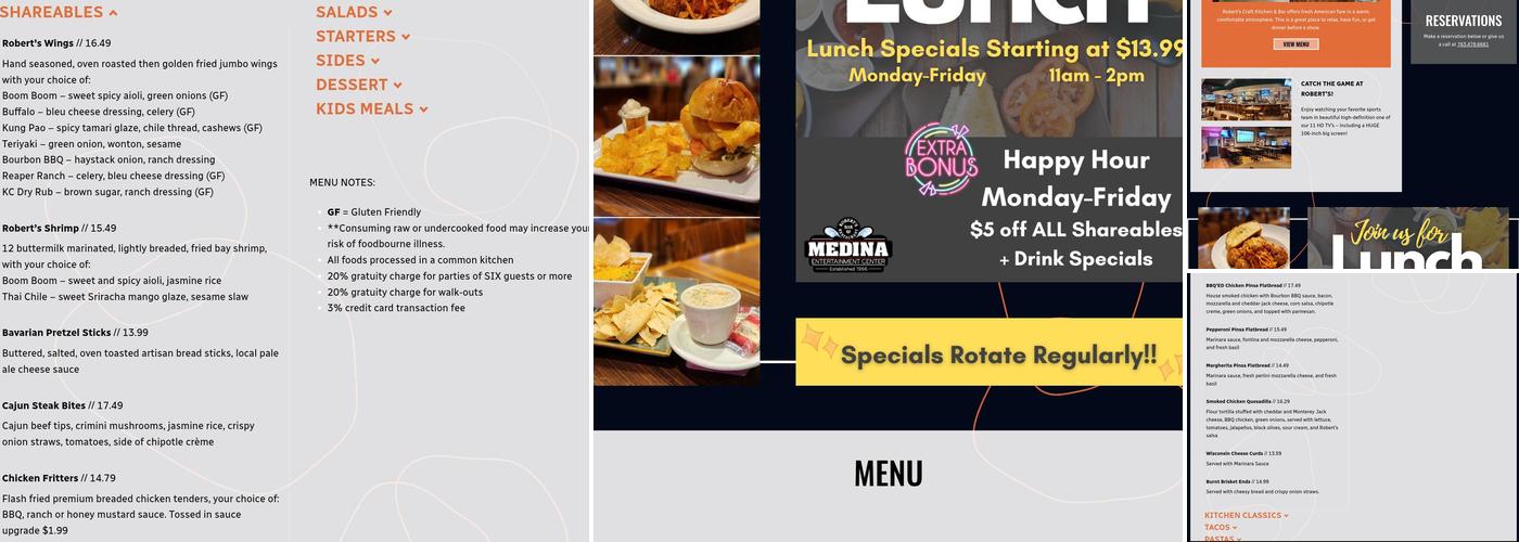 Robert's Craft Kitchen & Bar Menu