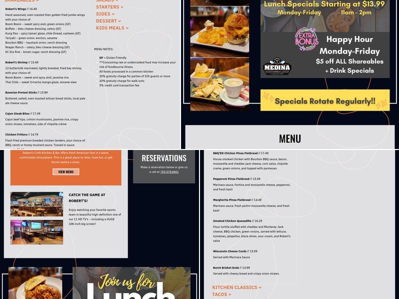 Robert's Craft Kitchen & Bar Menu