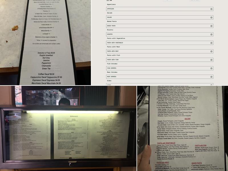 Antonucci Cafe Menu