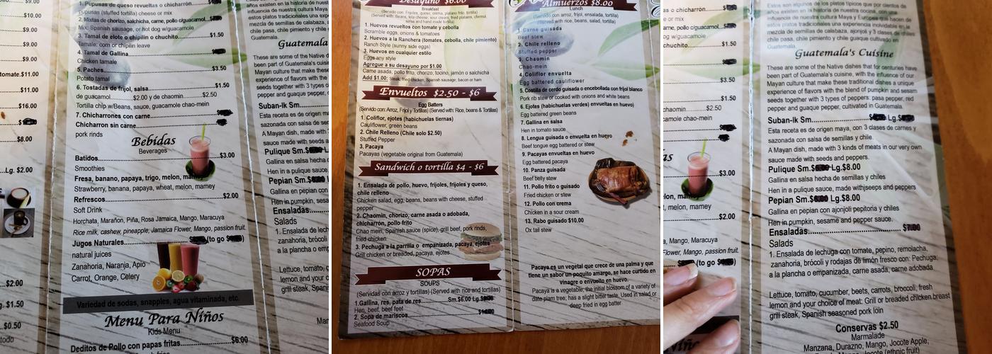 El Olivo Menu