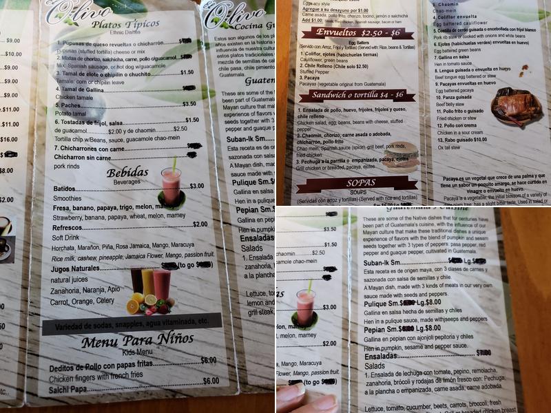 El Olivo Menu
