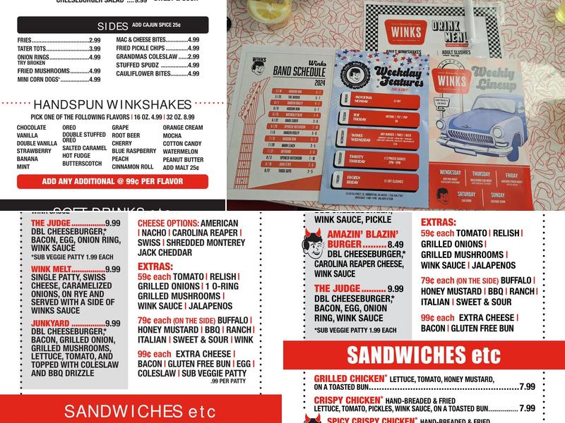 Wink's Drive-In Menu