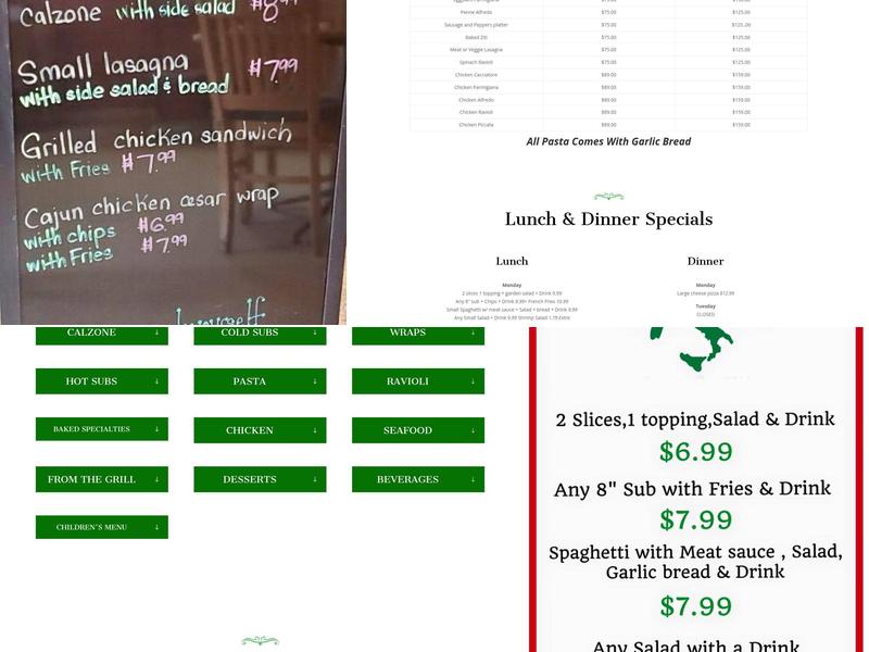 Elizabeth's Pizza & Italian Restaurant Menu