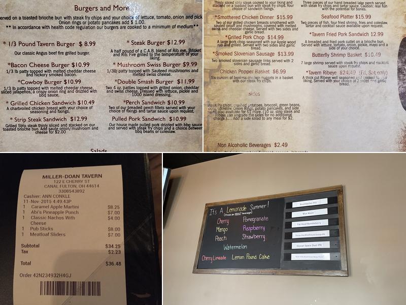 Miller-Doan Tavern Menu