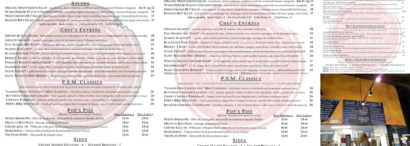 Poppyseed Market Menu