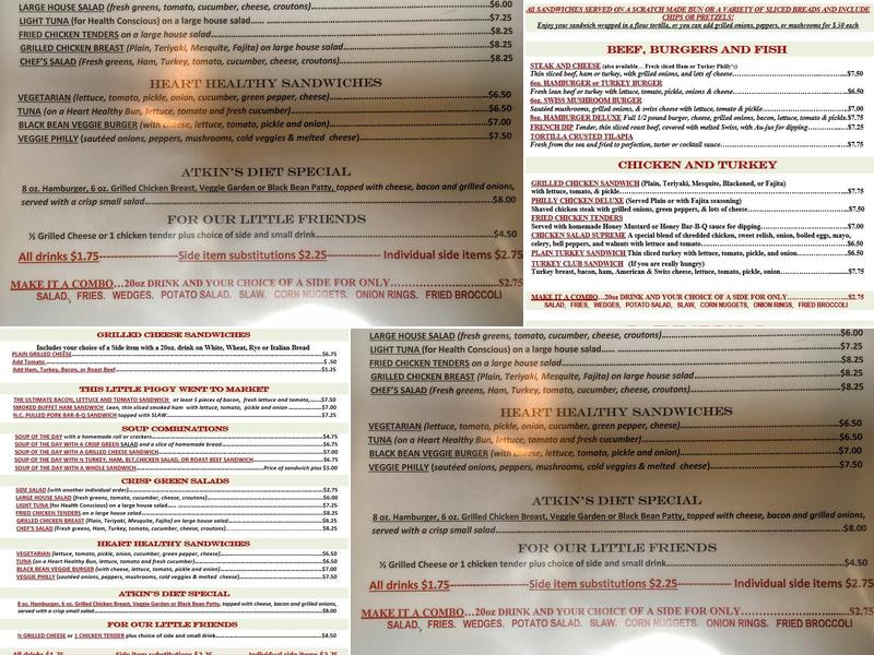 B B & Y & TSA Cafe & Catering LLC Menu