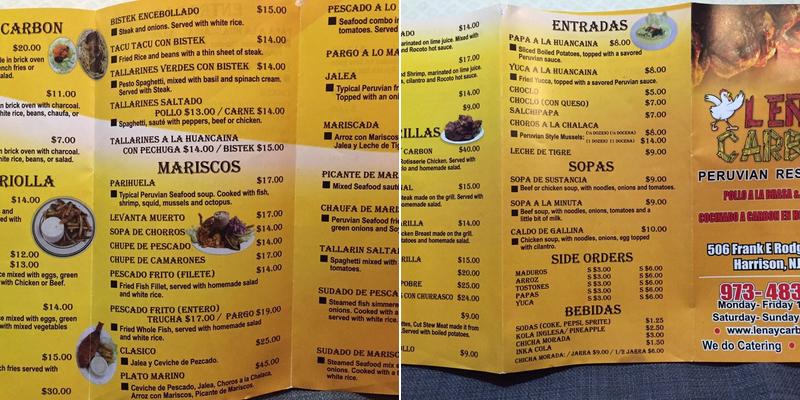 Leña y Carbón Menu