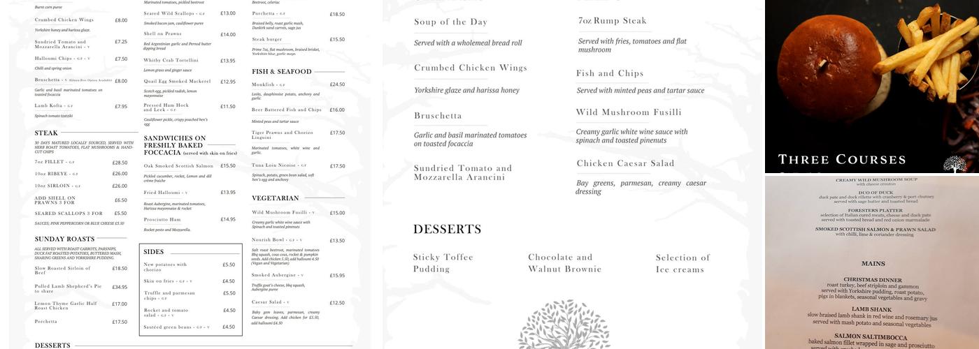 Foresters Arms Menu