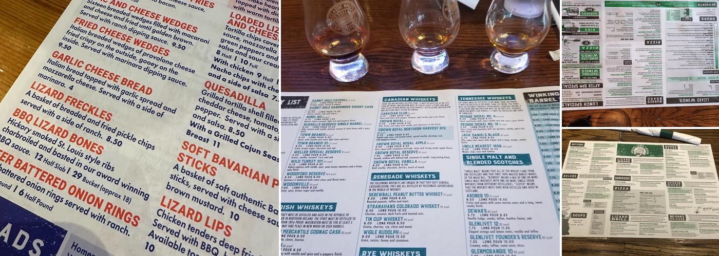 Winking Lizard Independence Menu