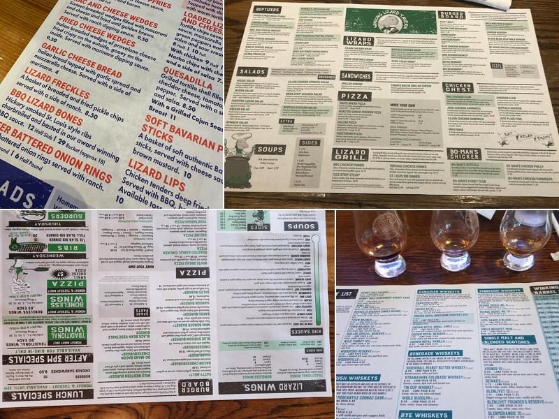 Winking Lizard Independence Menu