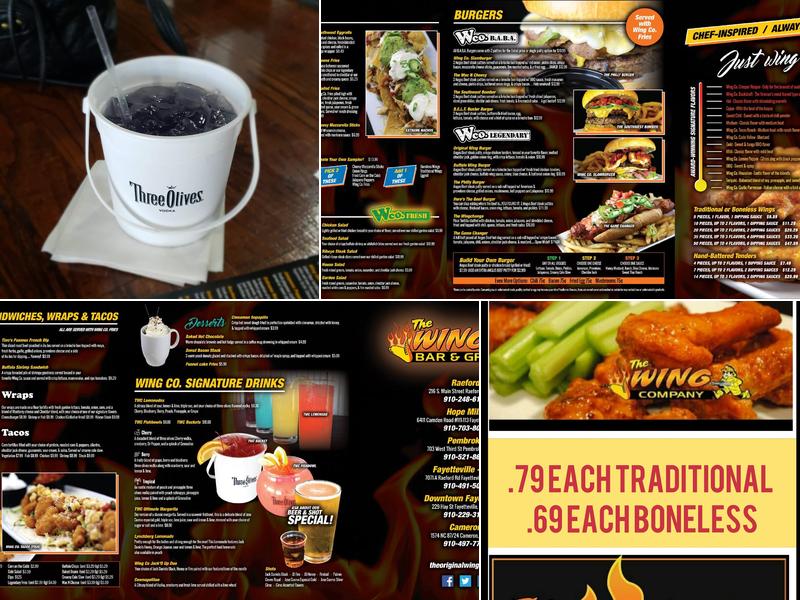 The Wing Company Hope Mills Menu