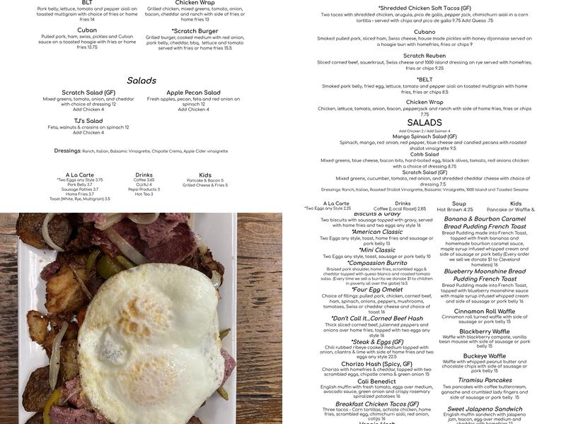 Scratch Restaurant Menu