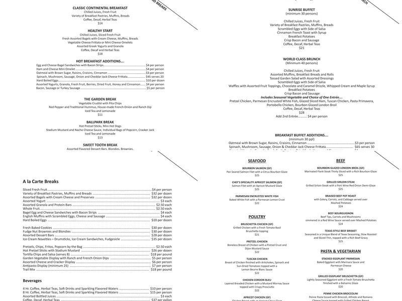 Michael's Grille Menu