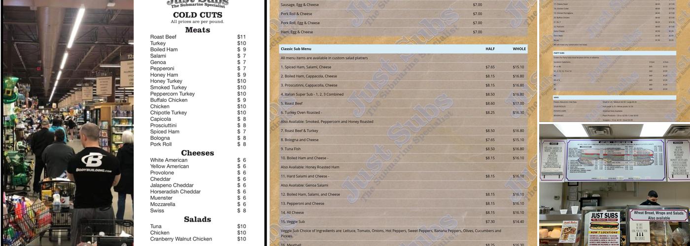 Just Subs Clinton Menu
