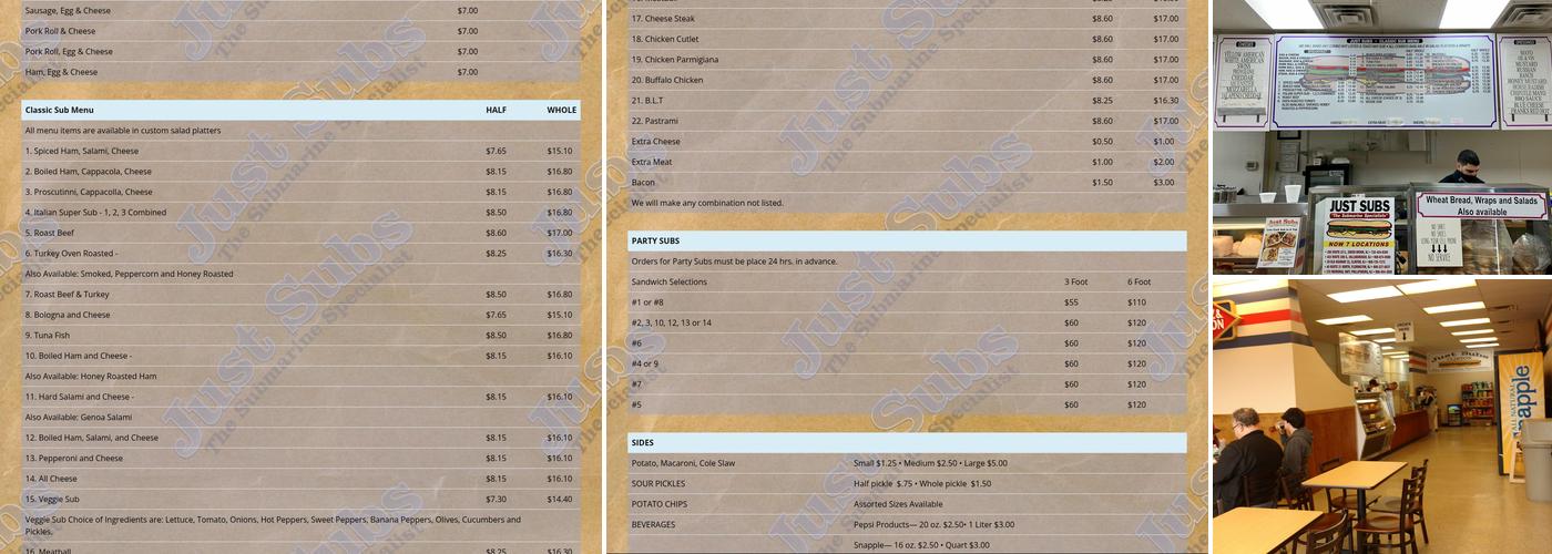 Just Subs Clinton Menu