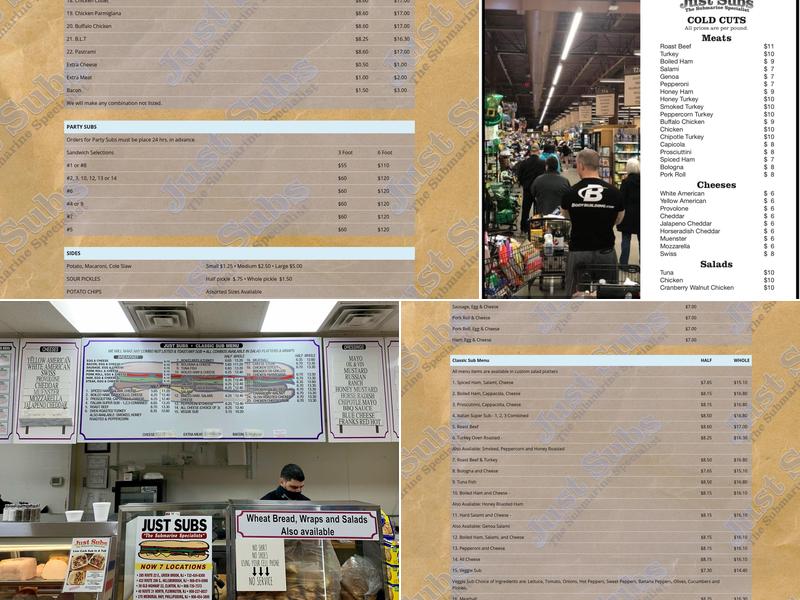 Just Subs Clinton Menu