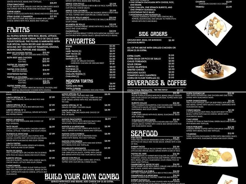 Taqueria Leon Menu