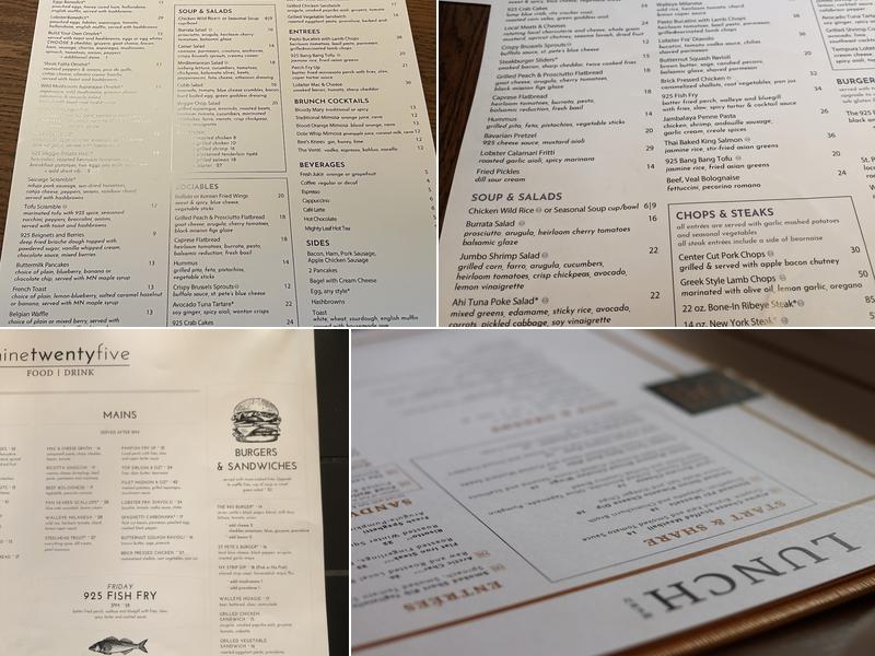 ninetwentyfive Menu