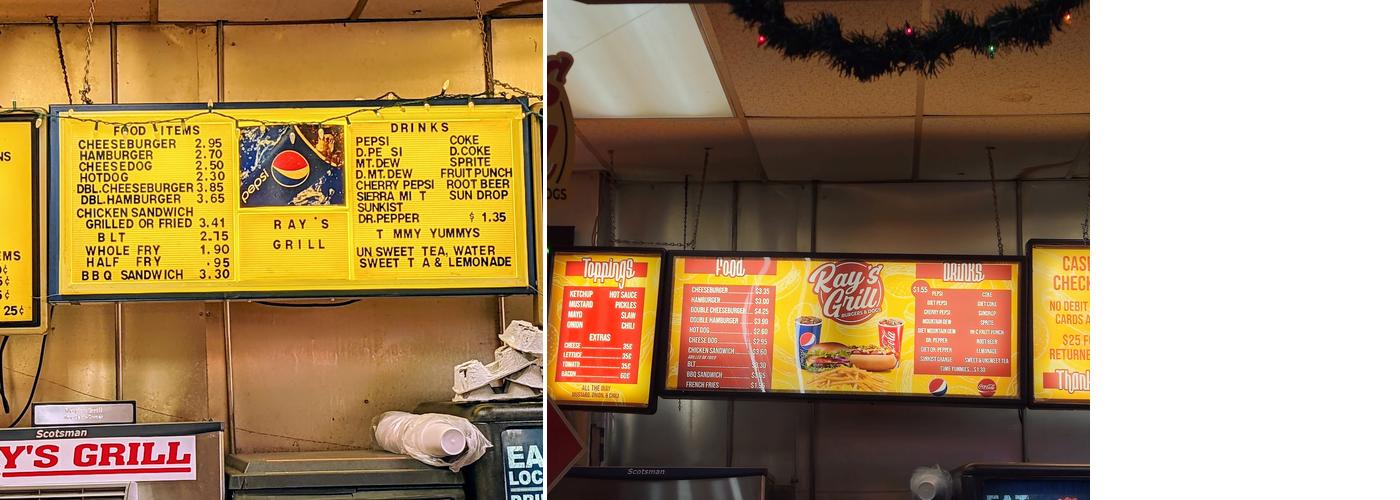 Ray's Grill Menu