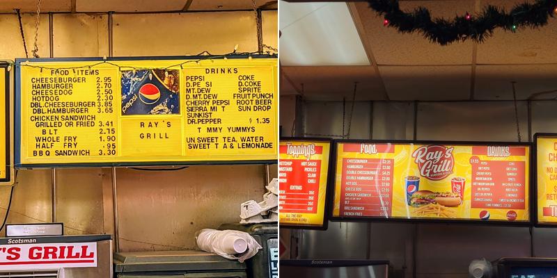 Ray's Grill Menu