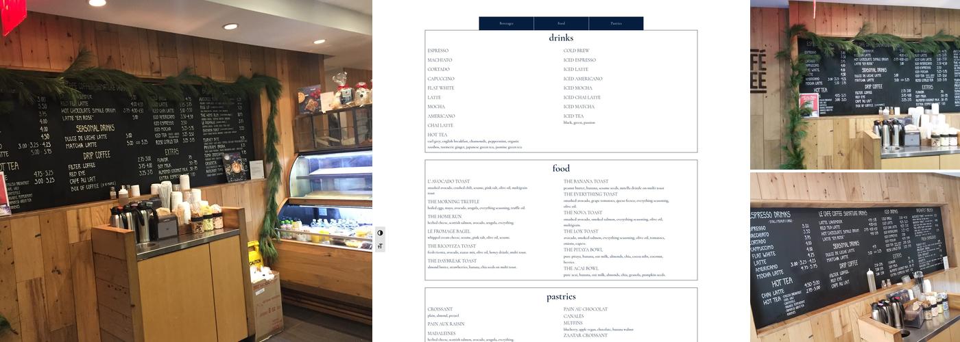 Le Cafe Coffee Menu