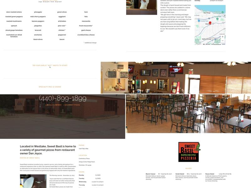 Sweet Basil Neapolitan Style Menu