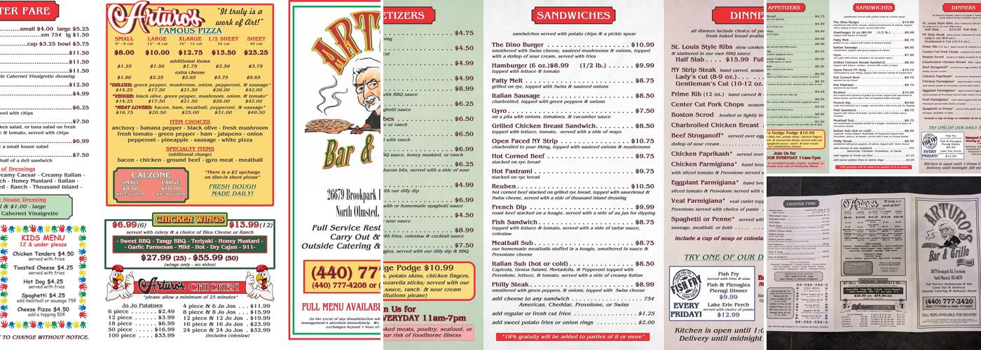 Arturo's Bar & Grill Menu