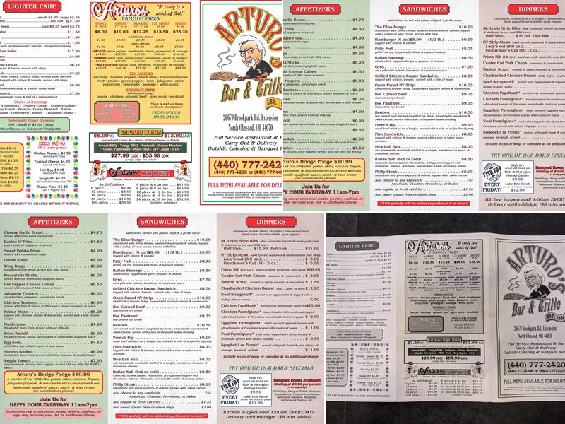 Arturo's Bar & Grill Menu