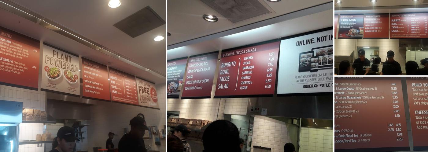 Chipotle Mexican Grill Menu