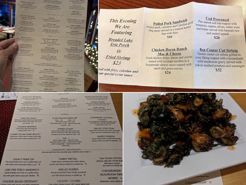 Legacy Restaurant & Grille Menu